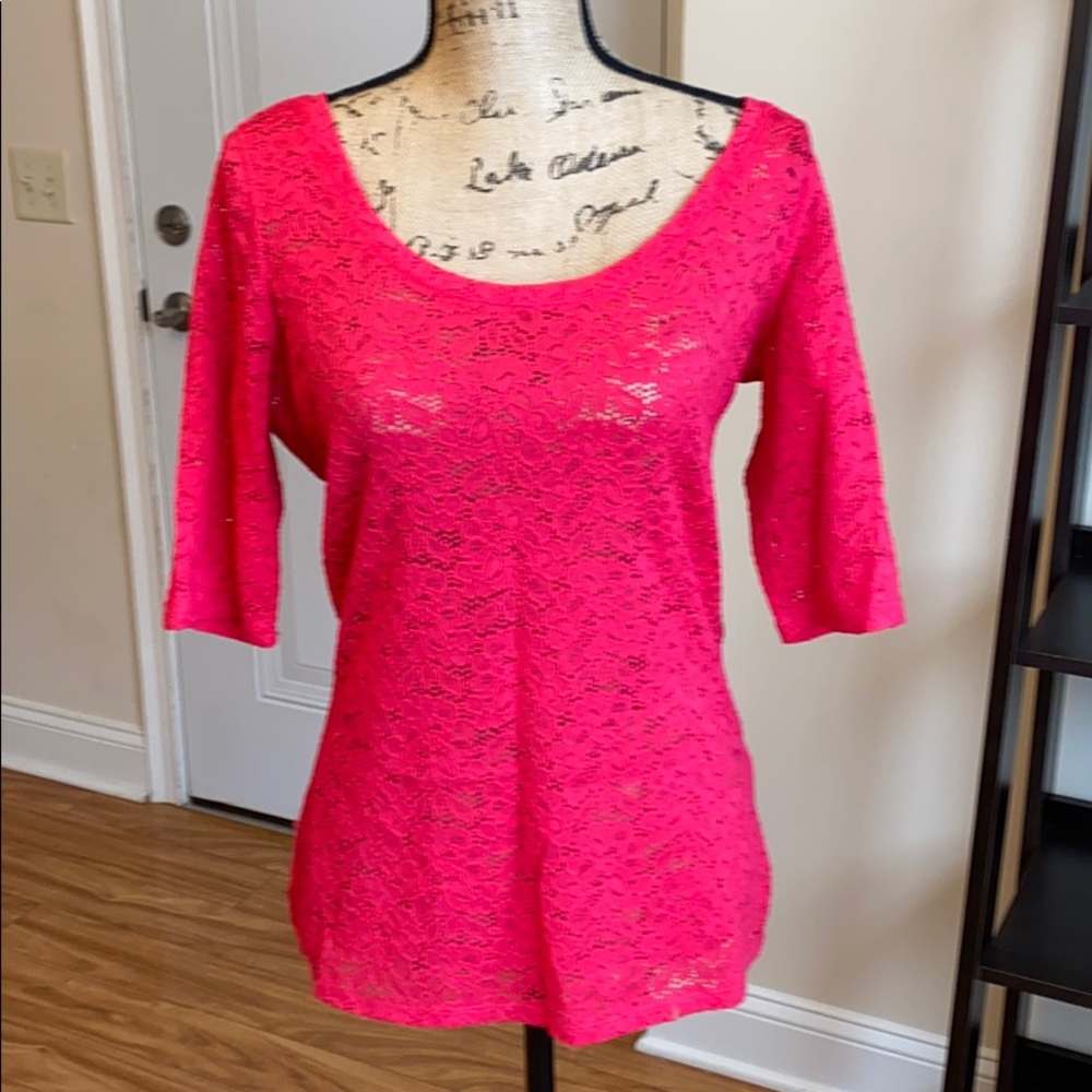 Half Sleeve Lace Top